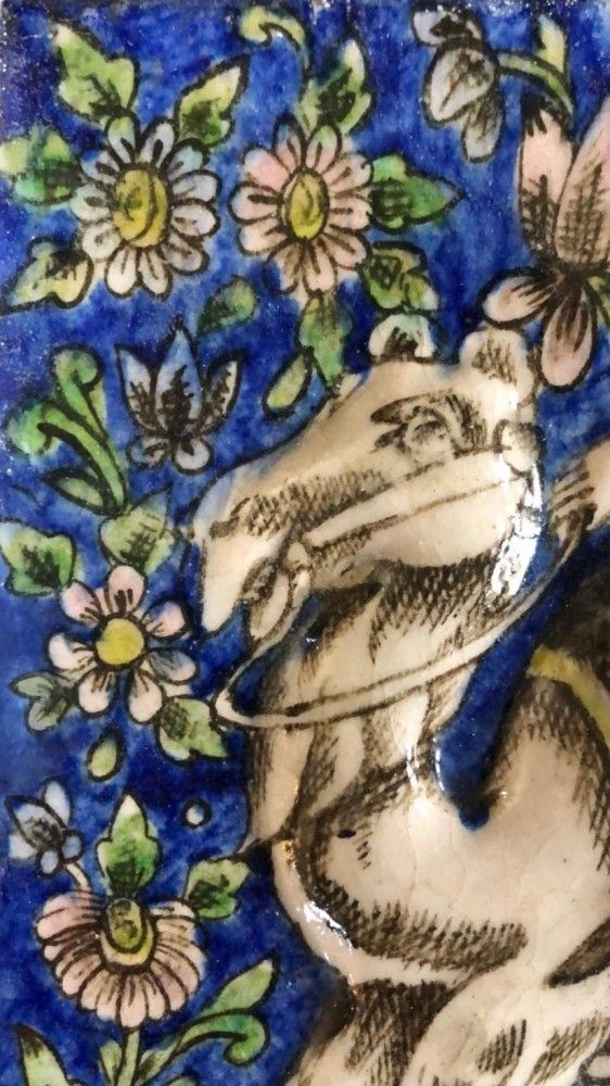 Qajar 'Rider on Camel' Tile - rare